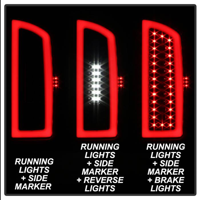 xTune 07-08 Dodge Ram 1500 Light Bar LED Tail Lights - Blk Smoke ALT-ON-DRAM06-LBLED-BSM