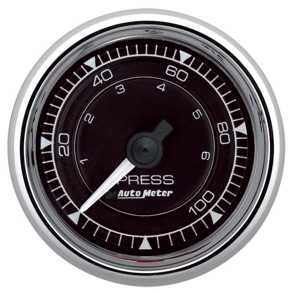 Autometer Chrono 2-1/16in 100PSI Mechanical Pressure Gauge - Chrome