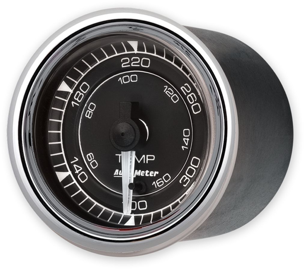 AutoMeter Chrono 2-1/16in 300 Degree Temperature Electric Gauge - Chrome