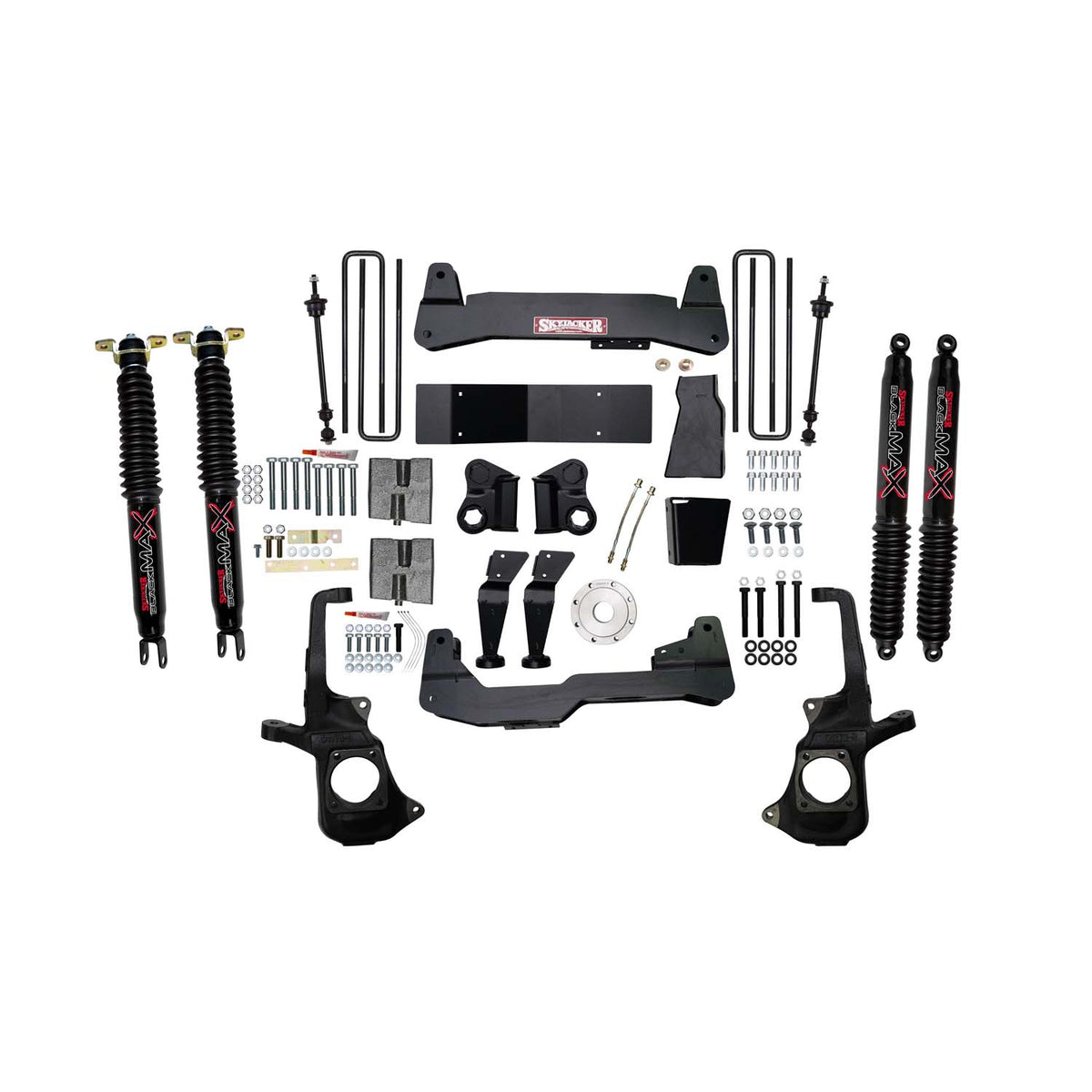 Skyjacker 7 In. Suspension Lift Kit w/Raised Torsion Bar Brackets Black MAX Shocks