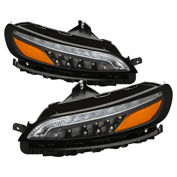 xTune 14-17 Jeep Cherokee Parking Signal Lights - LED Daytime Running - Black - CBL-JH-JC14-LED-BK
