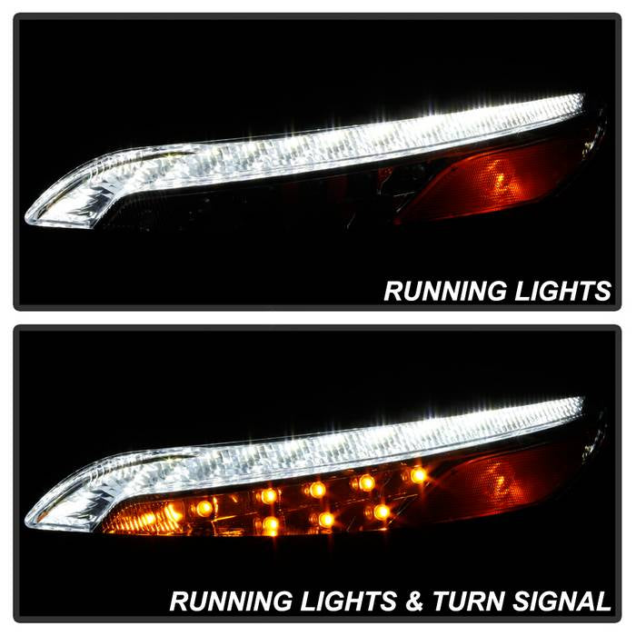 xTune 14-17 Jeep Cherokee Parking Signal Lights - LED Daytime Running - Chrome - CBL-JH-JC14-LED-C