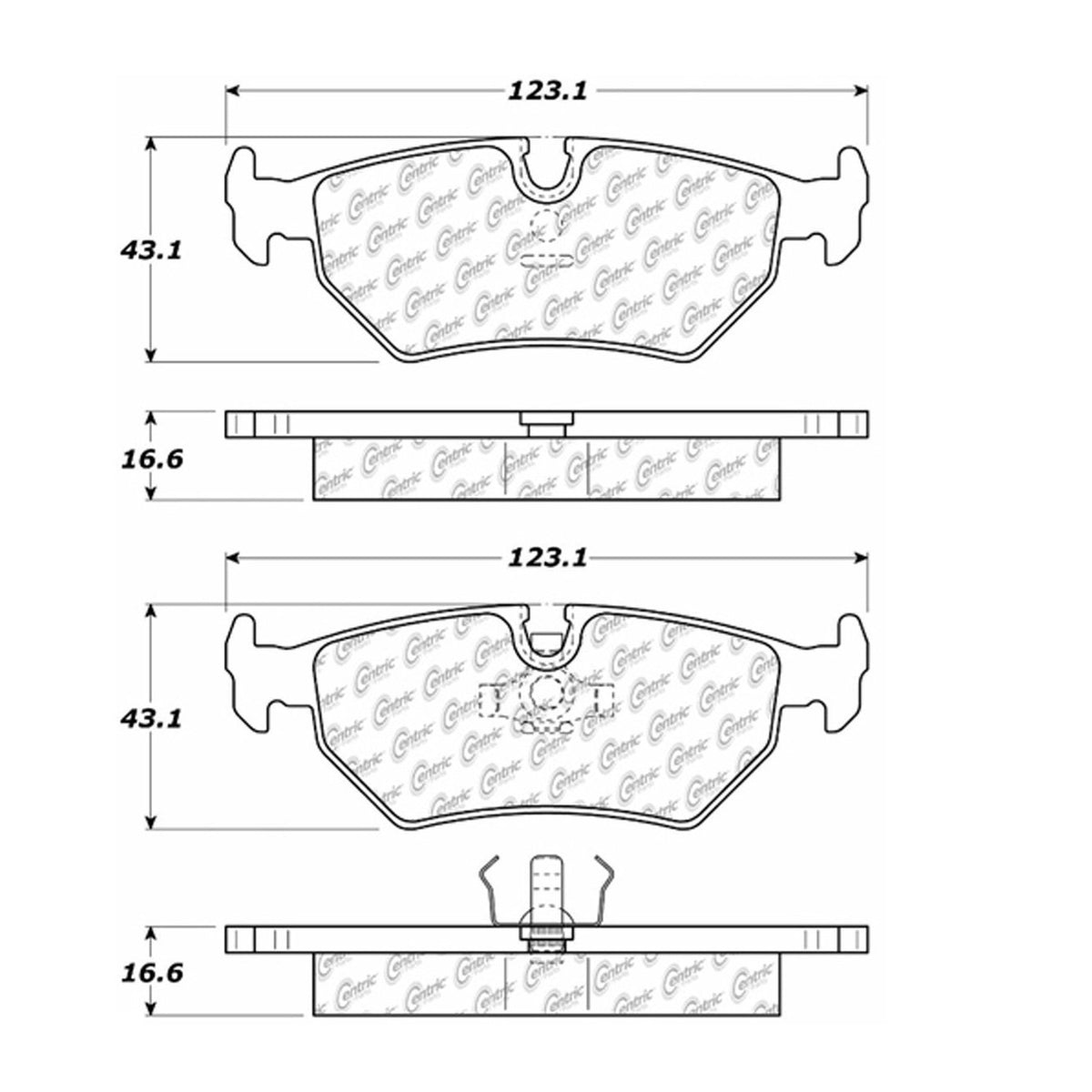 Stoptech 90-94 Jaguar XJ6 Posi-Quiet Semi-Metallic Rear Brake Pads