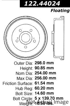 Centric 87-89 Toyota Van Premium Brake Drum - Rear