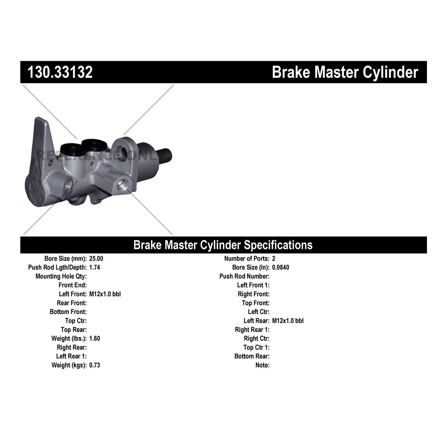 Centric 09-15 Audi A4/A5 / 08-12 Audi S5 / A5 Quattro Premium Brake Master Cylinder
