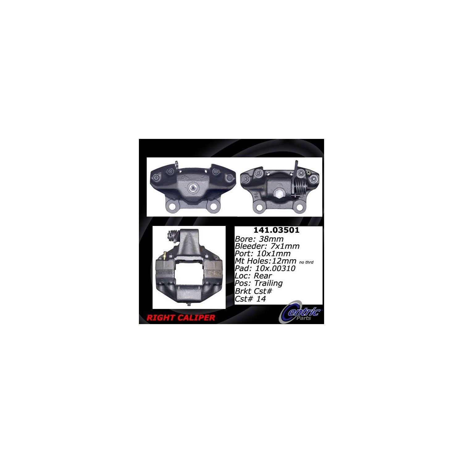 Centric 71-85 Ferrari 308 GTB/GTS 0 Dino 246 GT/GTS Semi-Loaded Rear Right Brake Caliper