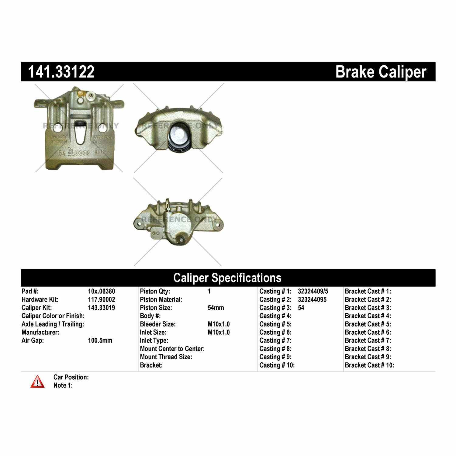 Centric 92-97 Volkswagen EuroVan / 1999 Volkswagen EuroVan Semi-Loaded Brake Caliper - Front Left