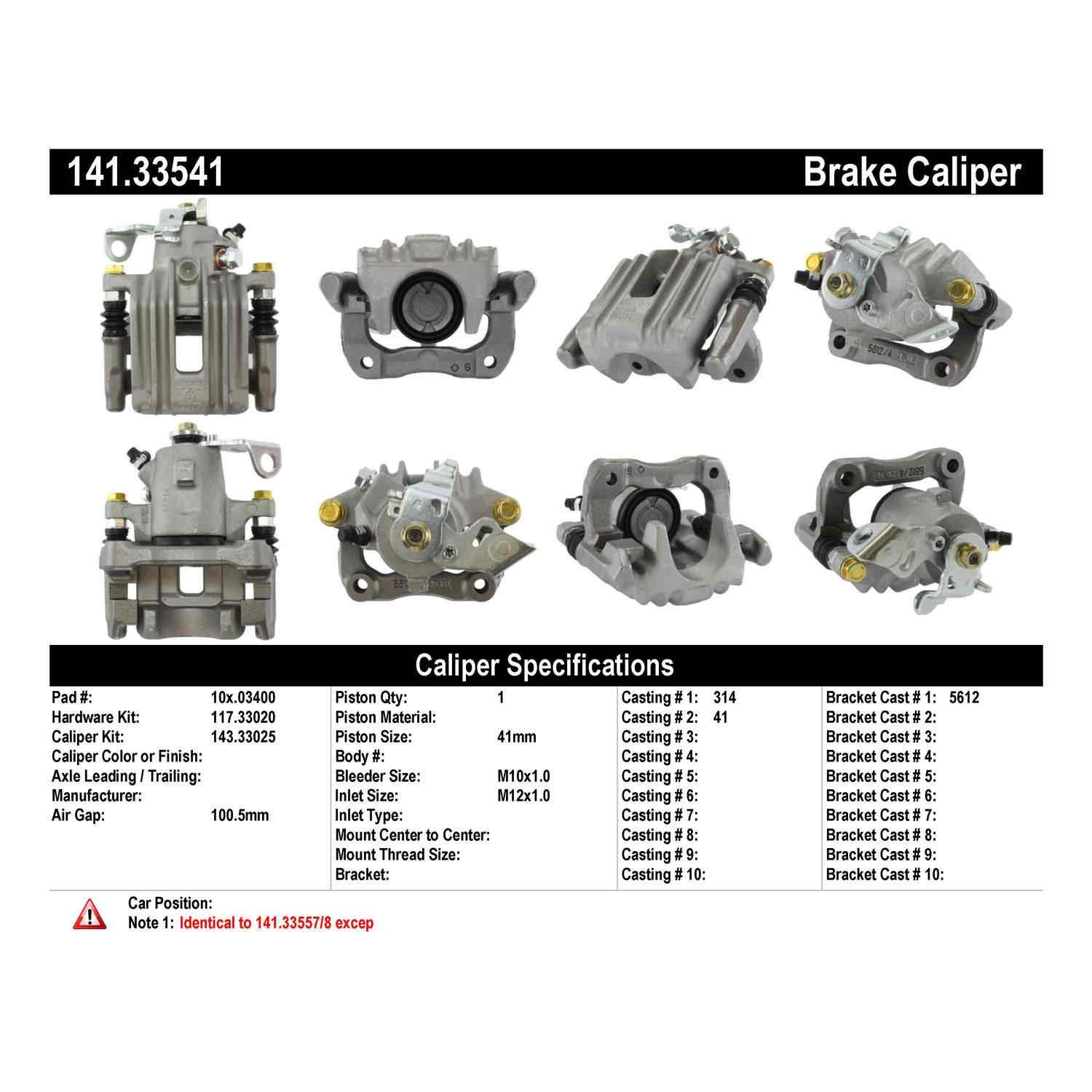 Centric 1998 Volkswagen Jetta Rear Right Semi-Loaded Caliper