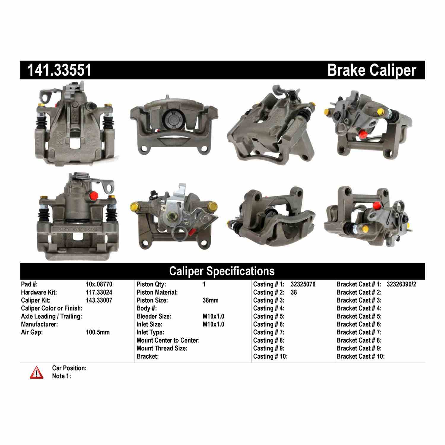 Centric 99-03 Volkswagen EuroVan Semi-Loaded Brake Caliper - Rear Right