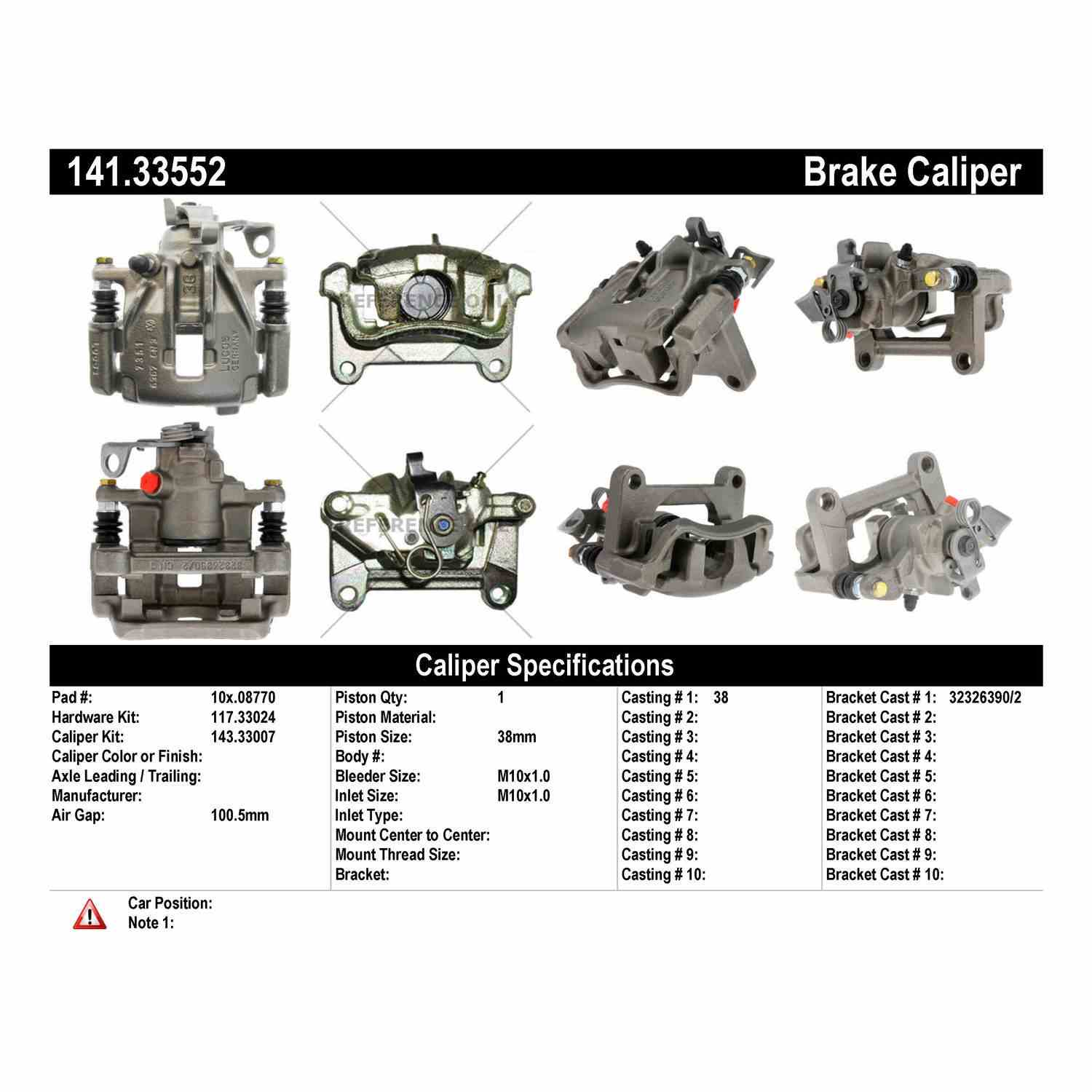 Centric 99-03 Volkswagen EuroVan Semi-Loaded Brake Caliper - Rear Left