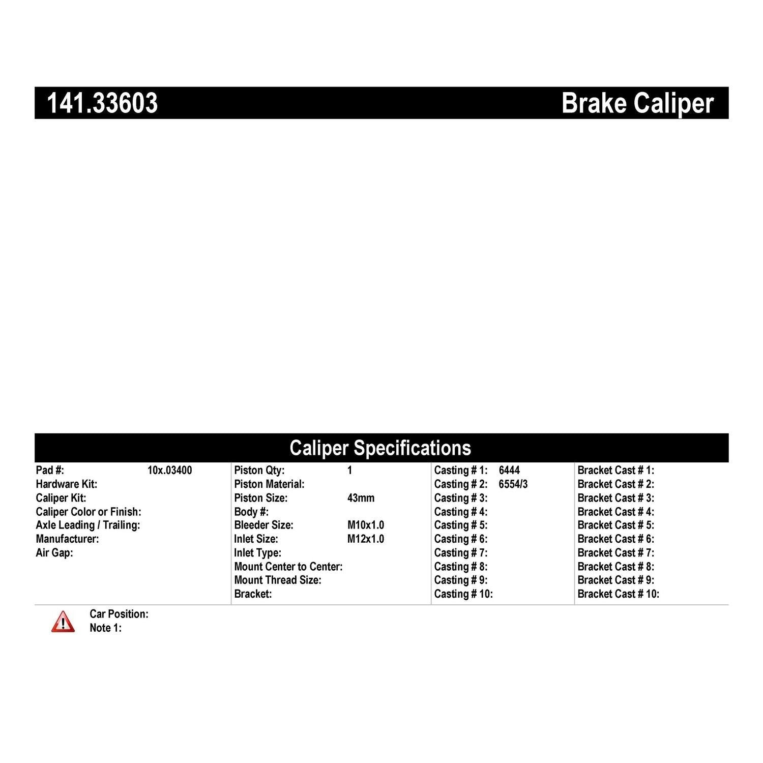 Centric 04-05 Audi Allroad Quattro Semi-Loaded Brake Caliper - Rear Right