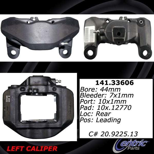 Centric 06-10 Volkswagen Touareg Semi-Loaded Rear Left Brake Caliper