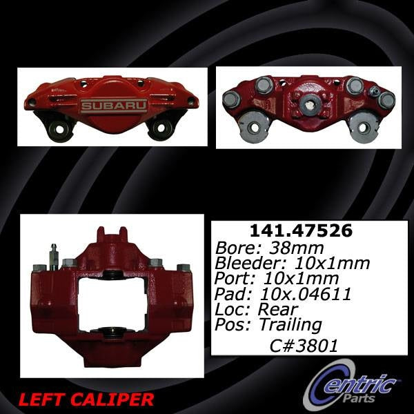 Centric 06-07 Subaru Impreza Rear Left Semi-Loaded Caliper