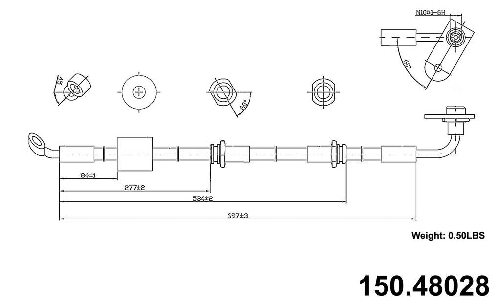 Centric Brake Hose - Front Left