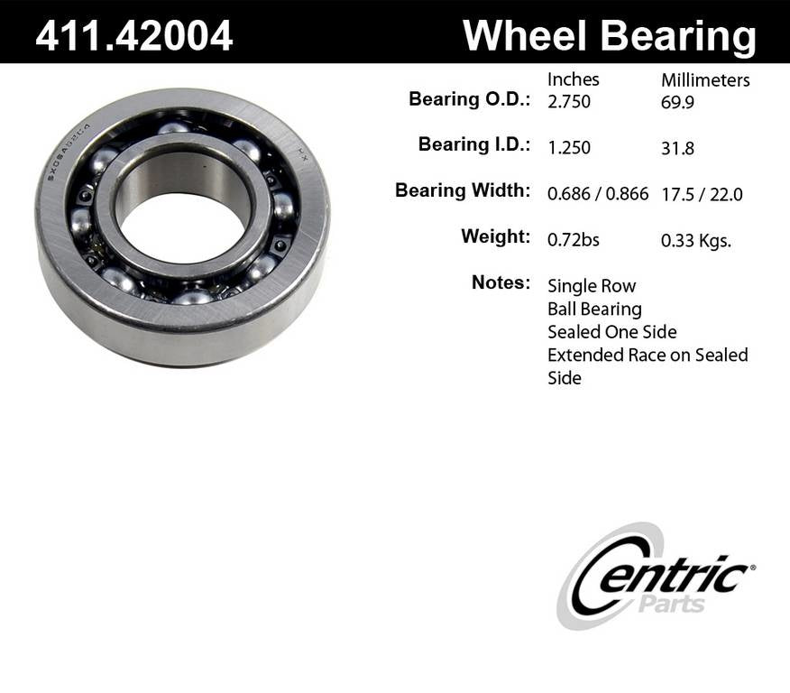 Centric Nissan 70-73 240Z / 74-75 260Z / 75-78 280Z Premium Ball Bearing - Rear Outer