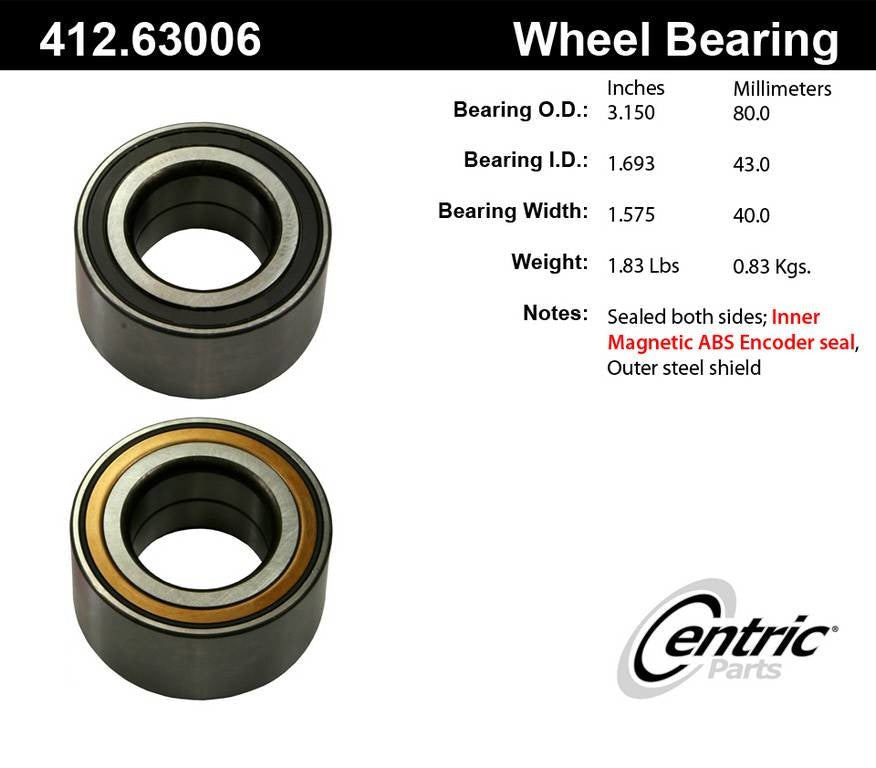 Centric 08-18 Jeep Compass Front Premium Ball Bearing