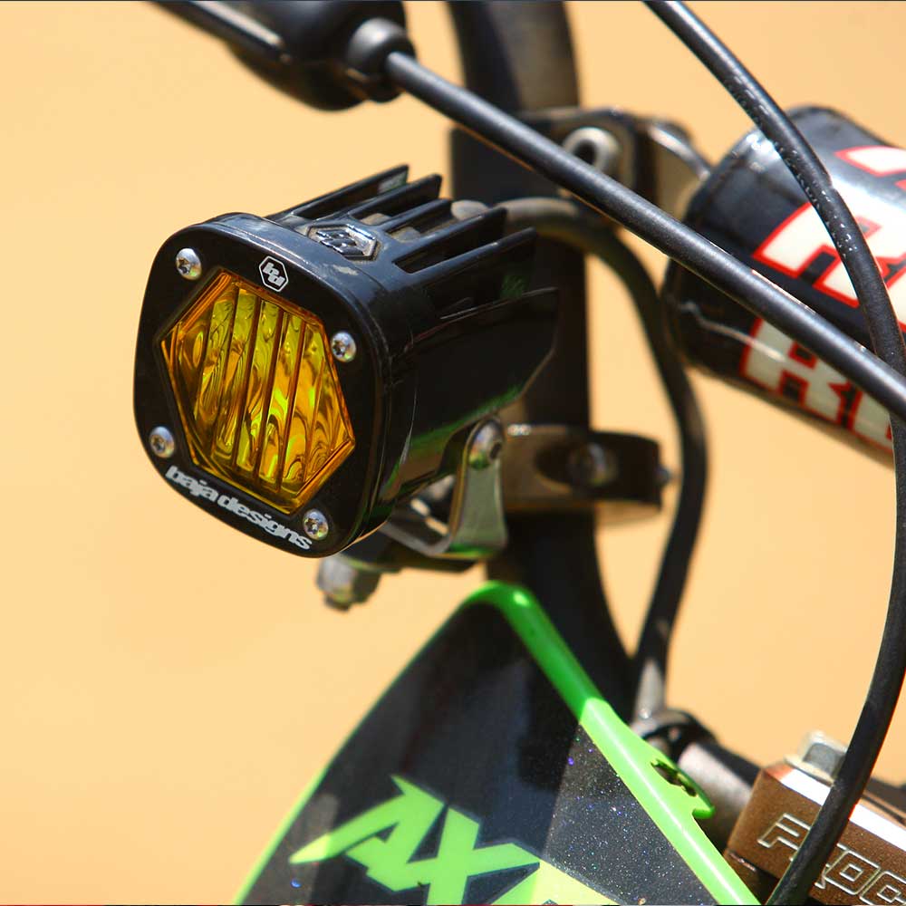 Baja Designs S1 Wide Cornering Electric Start Pit Bike LED Light - Amber