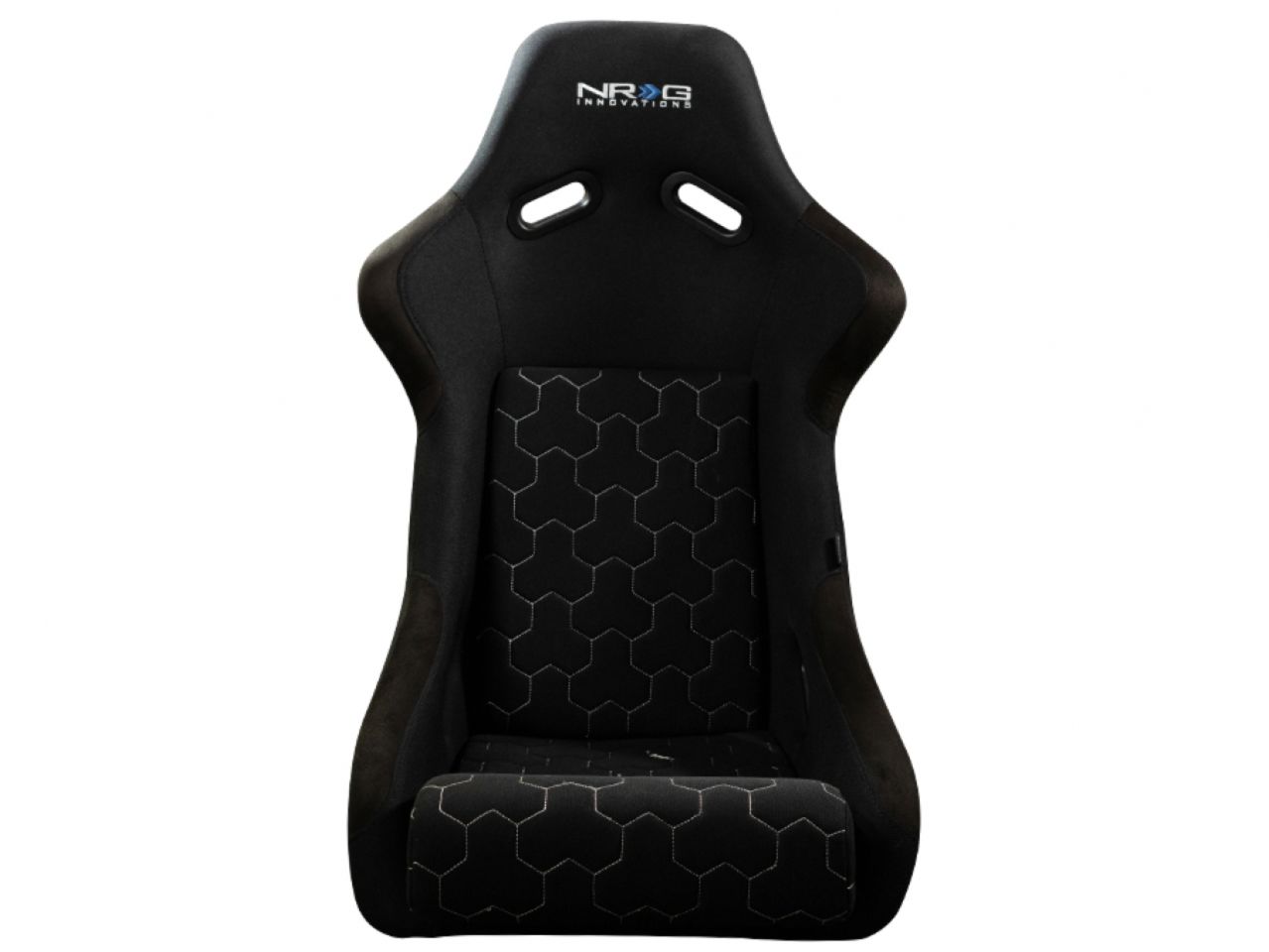 NRG FRP Bucket - White Stitching Hex Geometric 3-Piece Seat Cushion