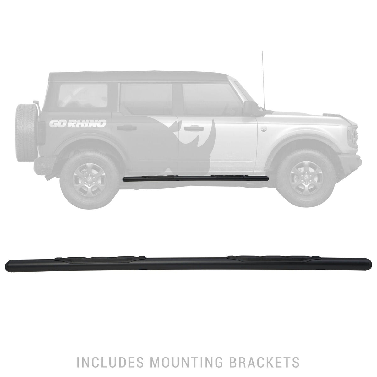 Go Rhino 2021+ Ford Bronco (Excludes Sport Models) 5in 1000 Series Complete Kit w/Sidestep + Brkts