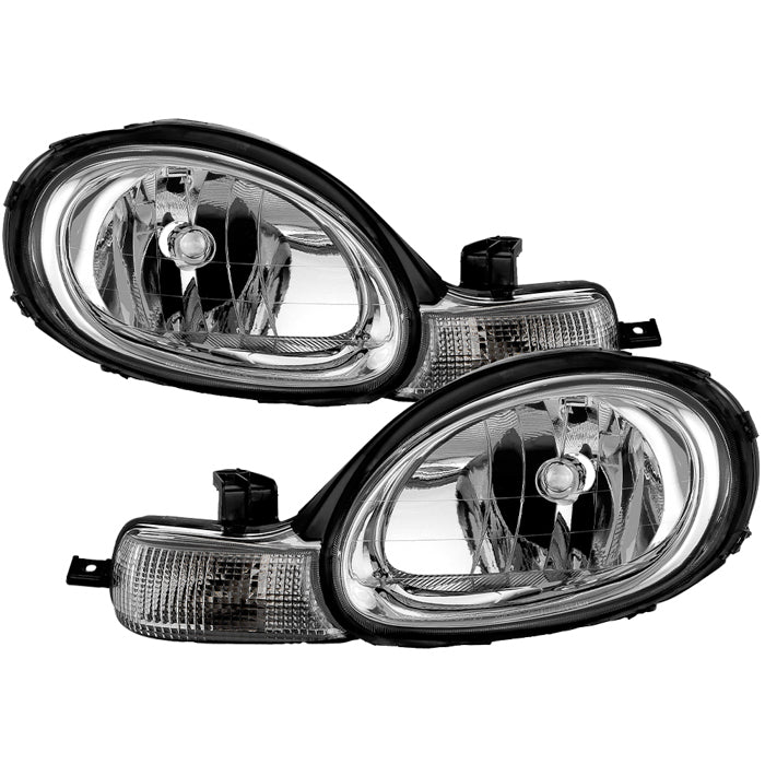 Spyder 00-02 Dodge Neon OEM Style Headlights w/ Signal Lights - Set - Chrome (HD-JH-DN00-C)