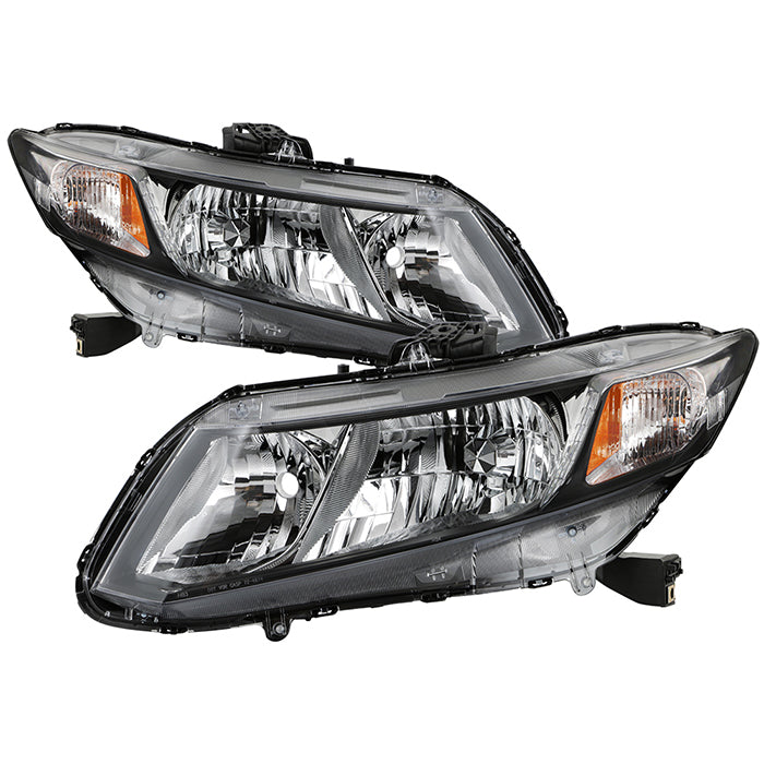 xTune 12-15 Honda Civic (Excl. Hybrid) Halogen Headlights - OEM Chrome (HD-JH-HC13-AM-C)