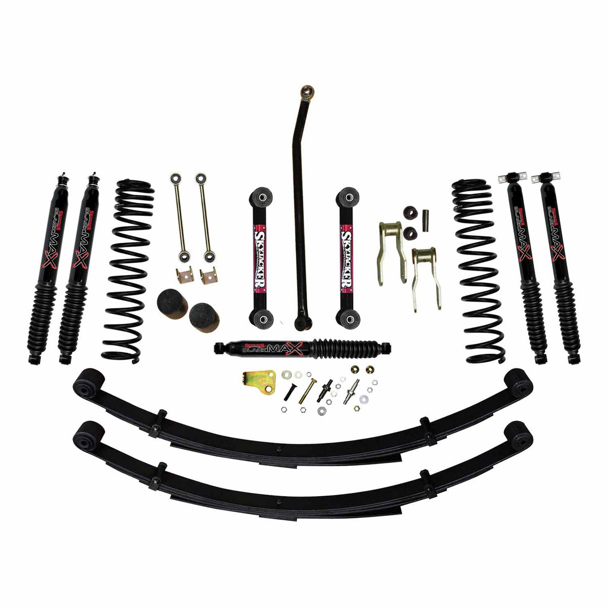 Skyjacker Jeep XJ/MJ 4.5in Suspension Lift System w/ Rear Leaf Springs & Black Max Shocks