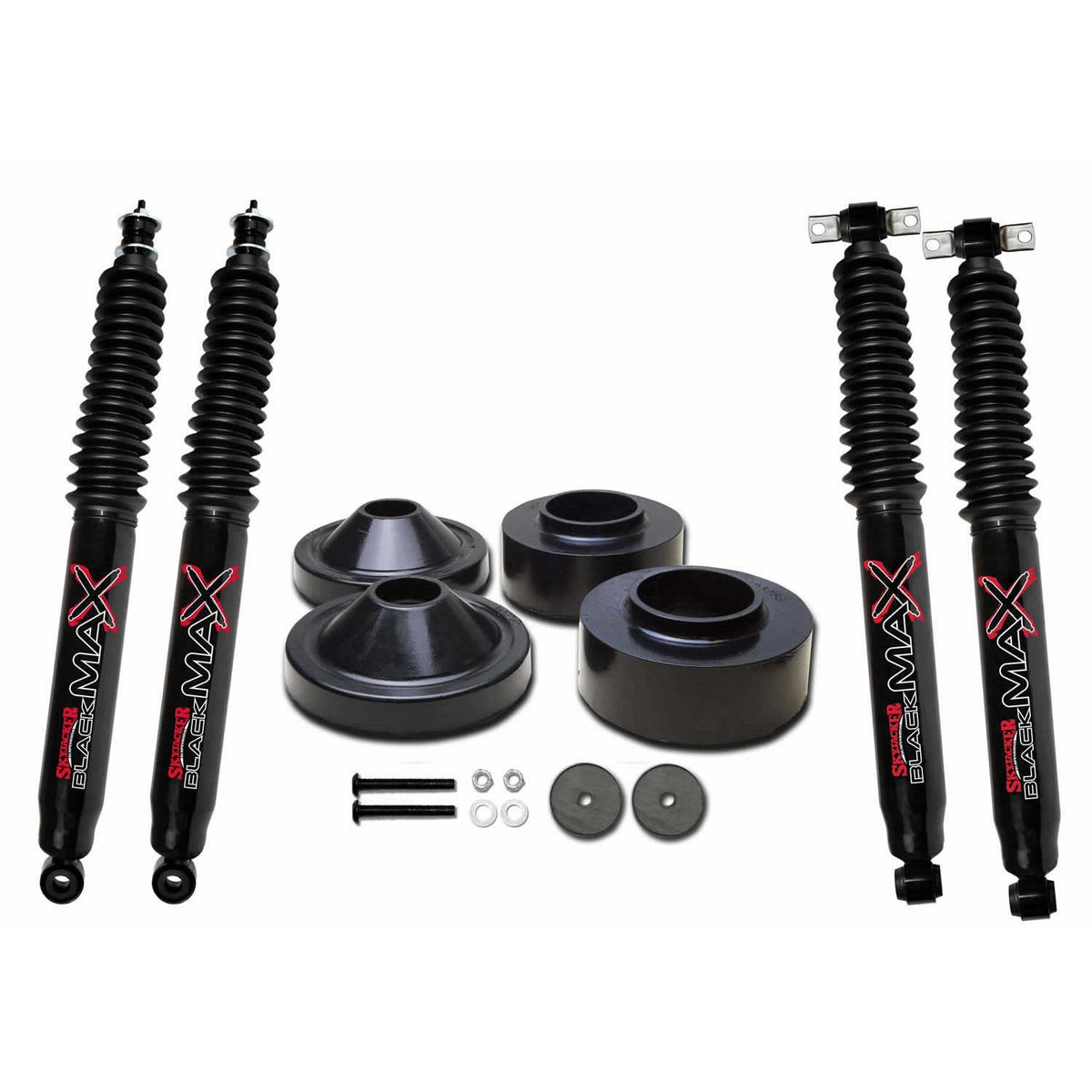 Skyjacker Jeep Wrangler JK 2in Front 3/4in Rear Polyurethane Spacer Leveling Kit w/ Black MAX