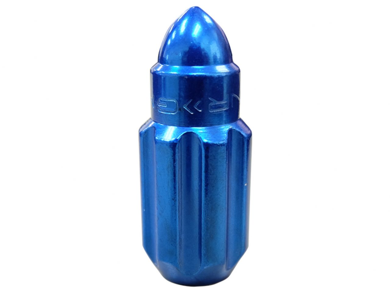 NRG 500 Series M12 X 1.25 Bullet Shape Steel Lug Nut Set - 21 Pc w/Lock Key - Blue