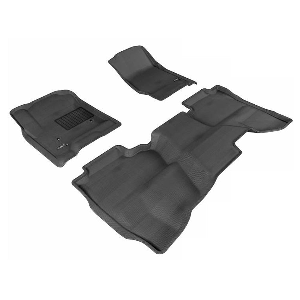 3D MAXpider 2014-2019 Chevrolet Silverado Double Cab Kagu 1st & 2nd Row Floormats - Black