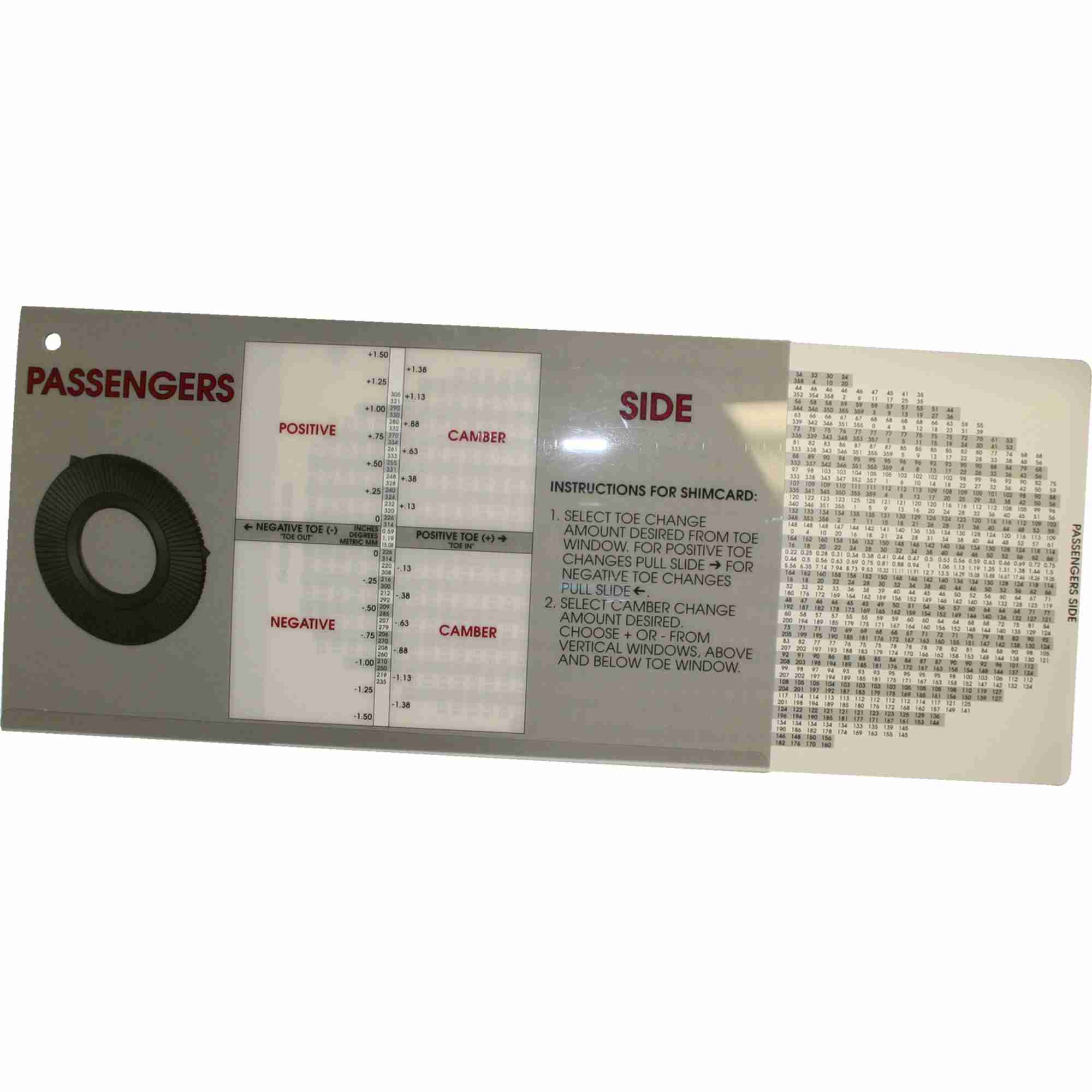 MOOG Indexing Slide Chart Service Tool