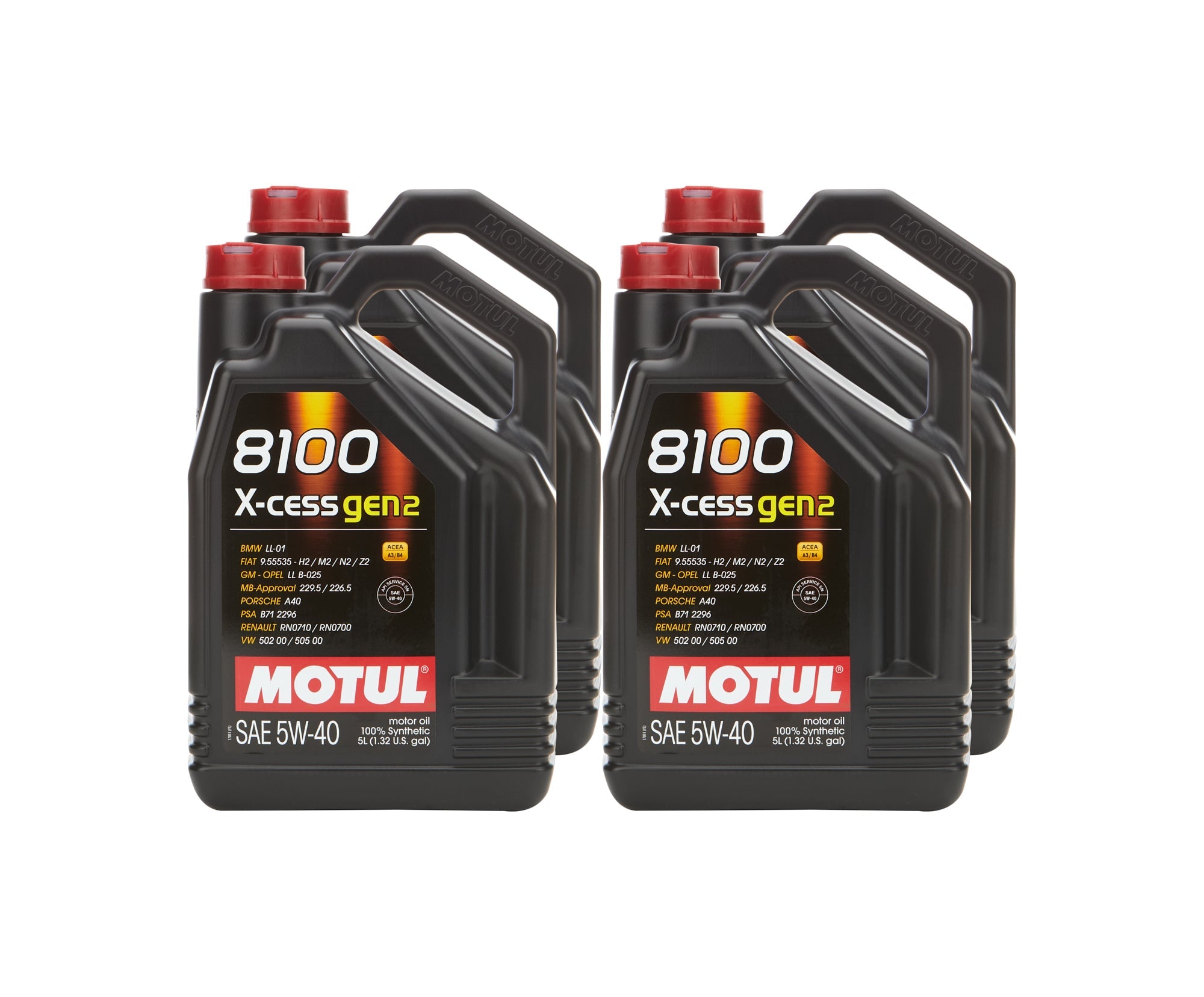 Motul 5L Synthetic Engine Oil 8100 5W-40 X-CESS Gen 2 - Case of 4