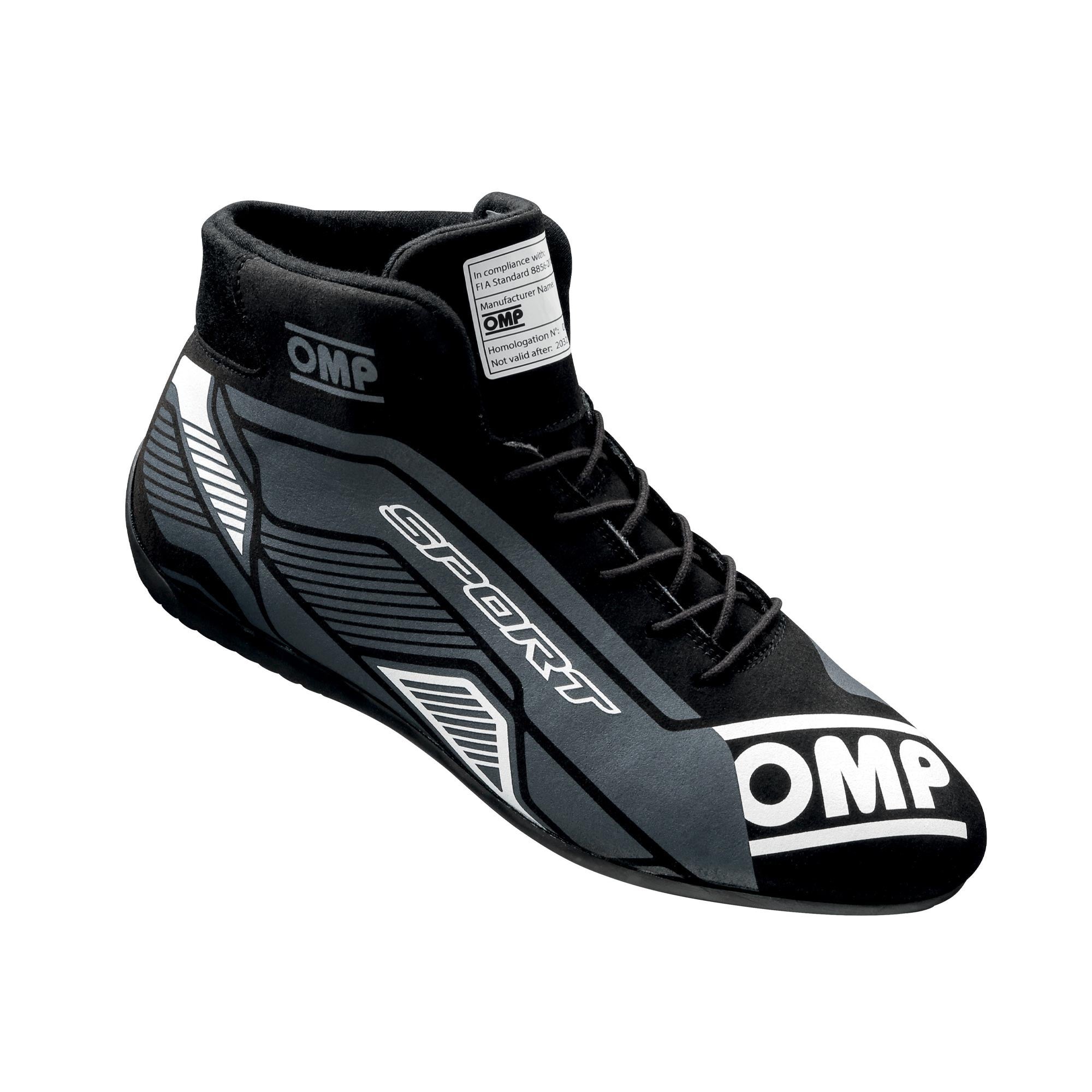OMP Sport Shoes FIA 8856-2018 Size 45 Black / White