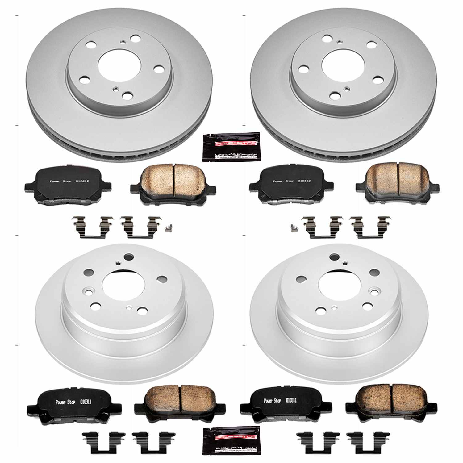 Power Stop 00-01 Toyota Camry Front & Rear Z17 Evolution Geomet Coated Brake Kit