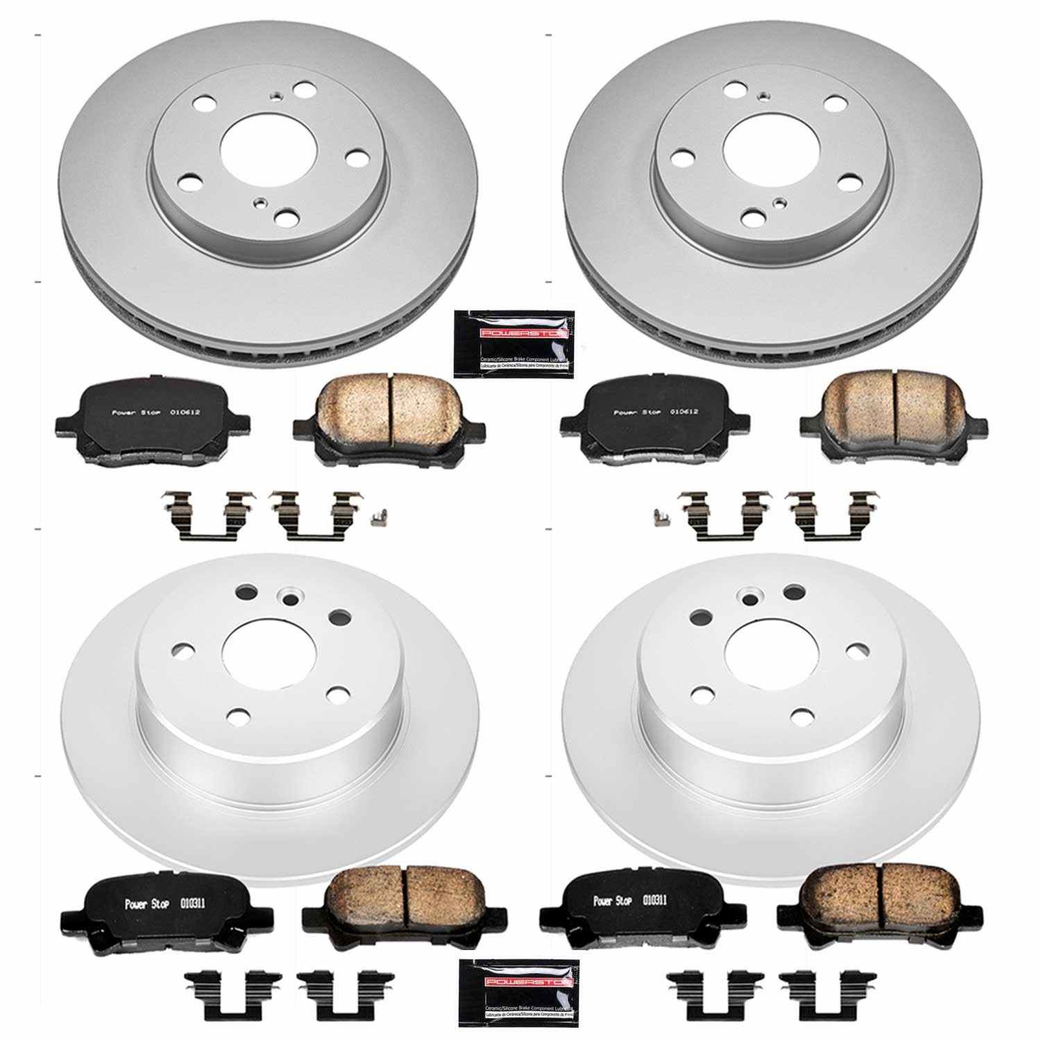 Power Stop 00-04 Toyota Avalon Front & Rear Z17 Evolution Geomet Coated Brake Kit