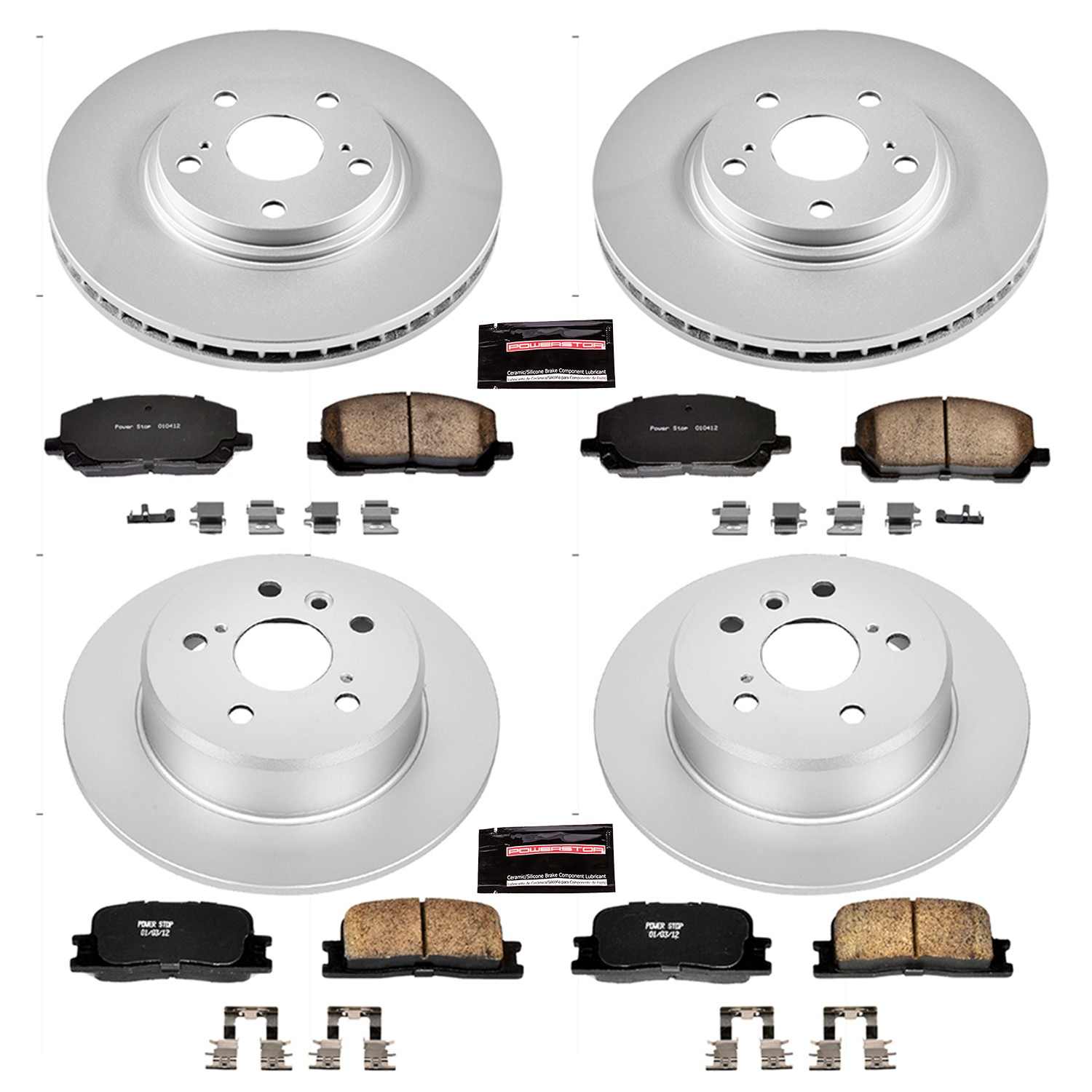 Power Stop 01-03 Toyota Highlander Front & Rear Z17 Evolution Geomet Coated Brake Kit
