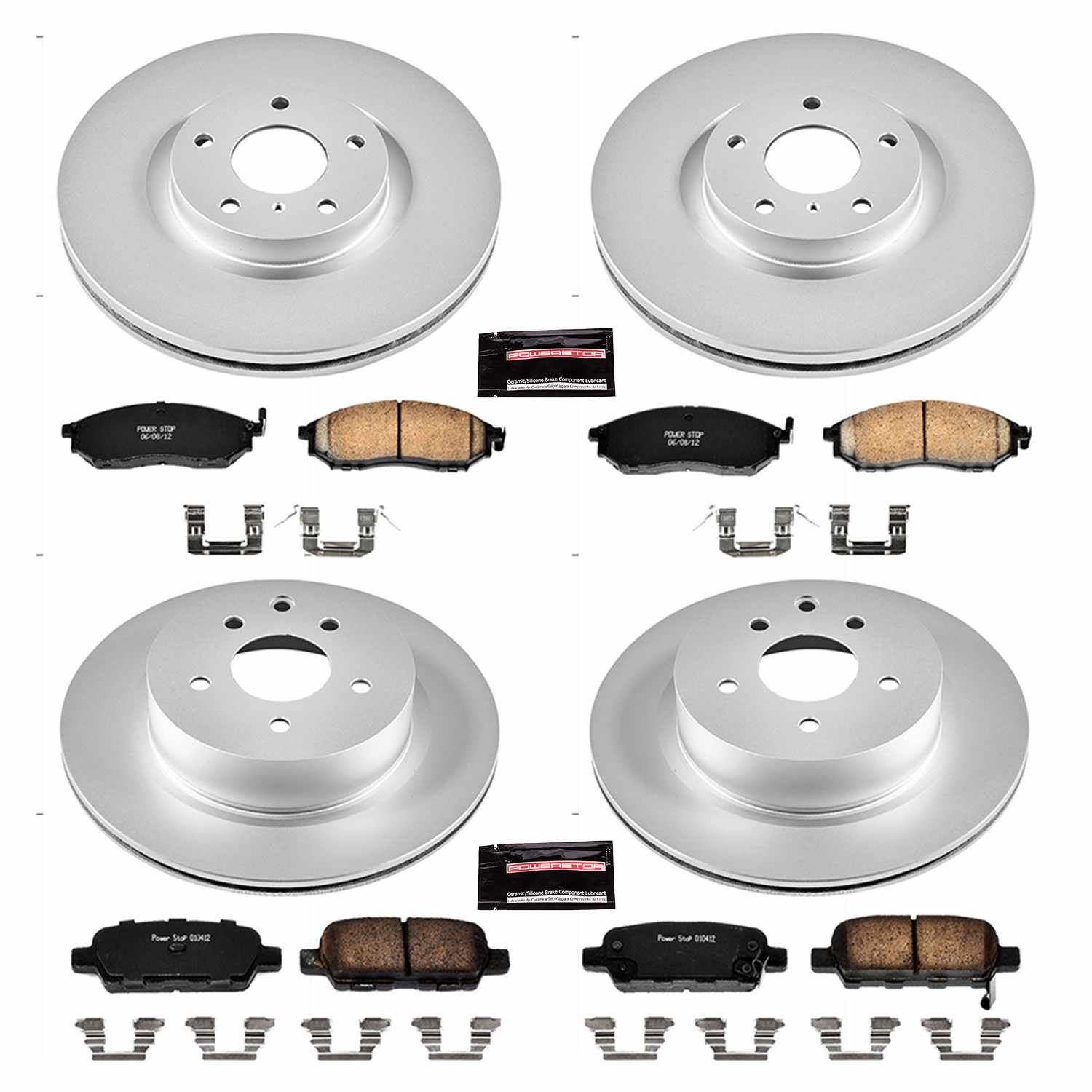 Power Stop 08-12 Infiniti EX35 Front & Rear Z17 Evolution Geomet Coated Brake Kit