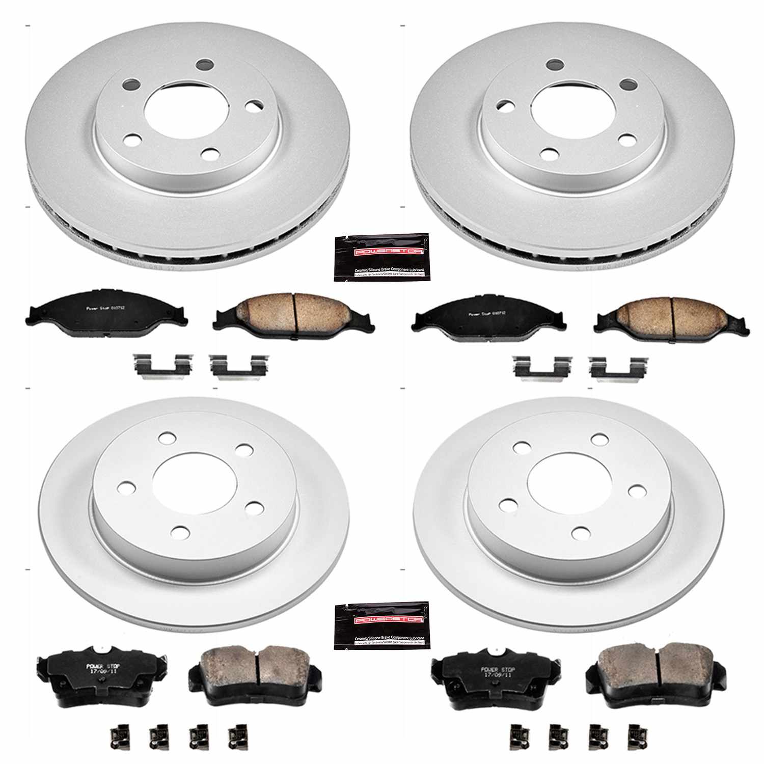 Power Stop 99-04 Ford Mustang Front & Rear Z17 Evolution Geomet Coated Brake Kit