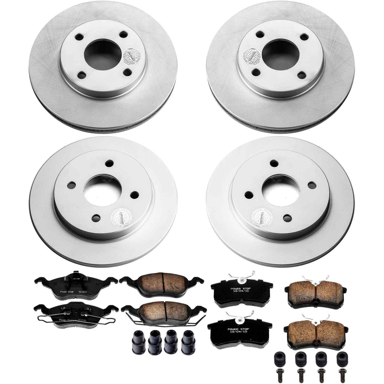 Power Stop 01-04 Ford Focus Front & Rear Z17 Evolution Geomet Coated Brake Kit