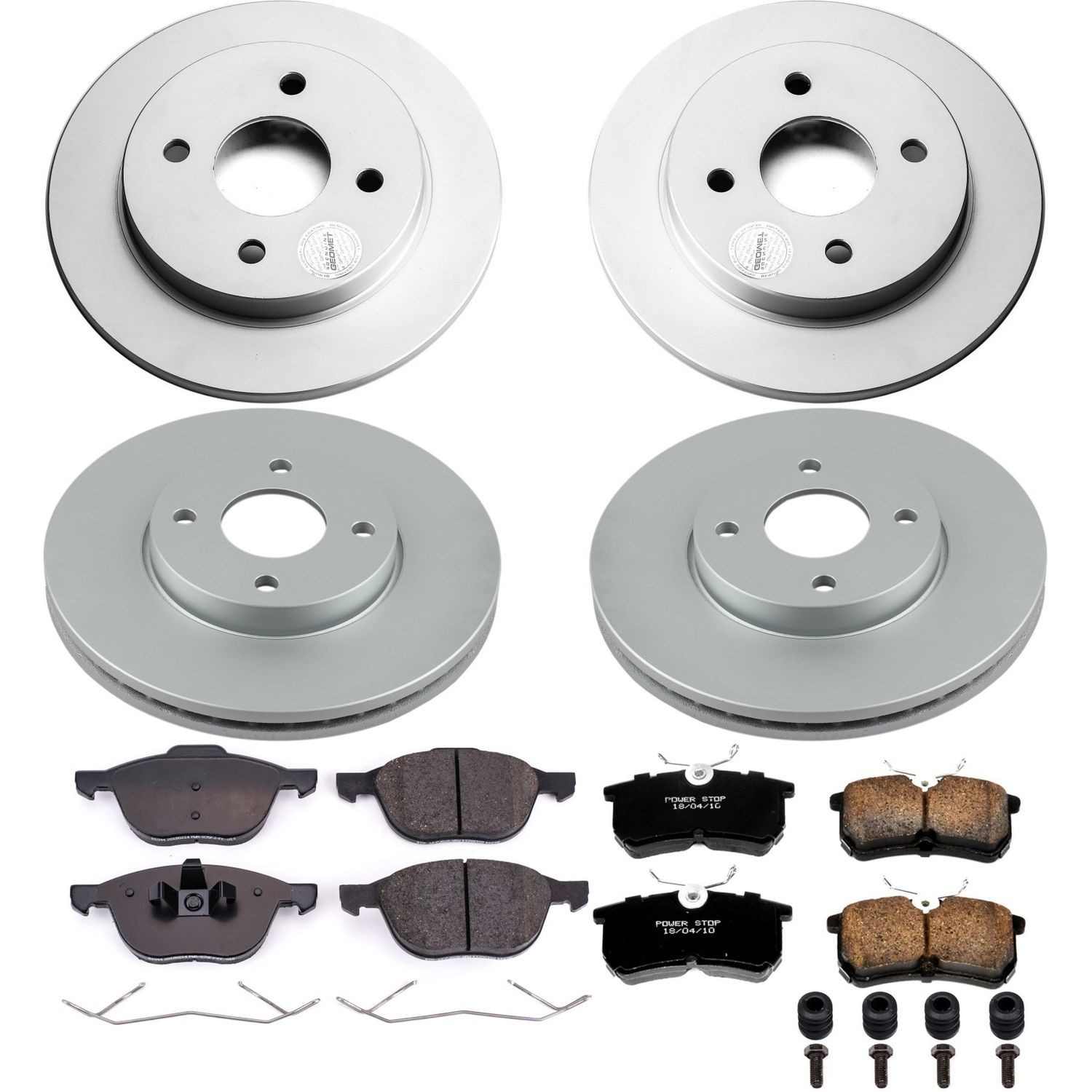 Power Stop 05-07 Ford Focus Front & Rear Z17 Evolution Geomet Coated Brake Kit