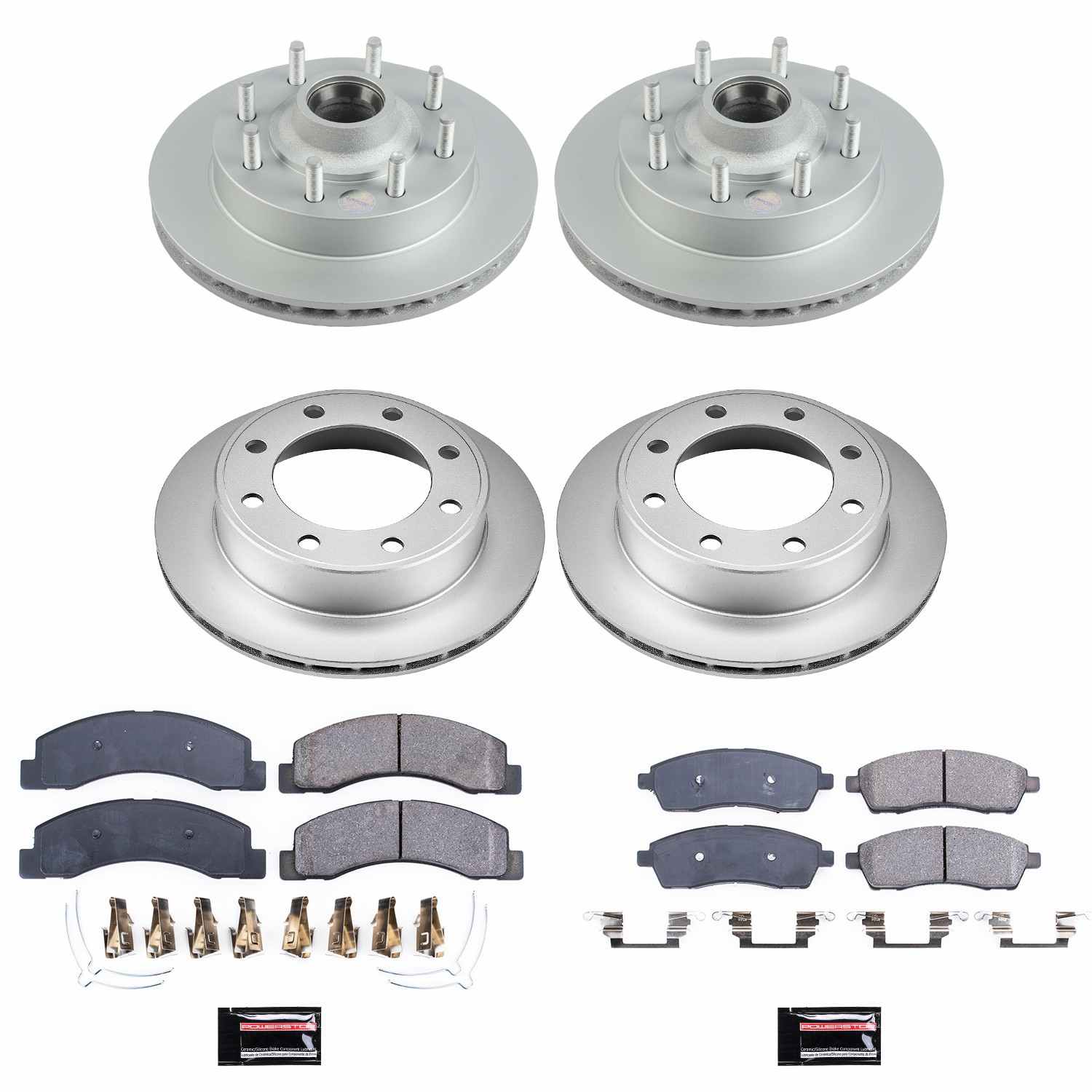 Power Stop 03-05 Ford Excursion Front & Rear Z17 Coated Brake Kit