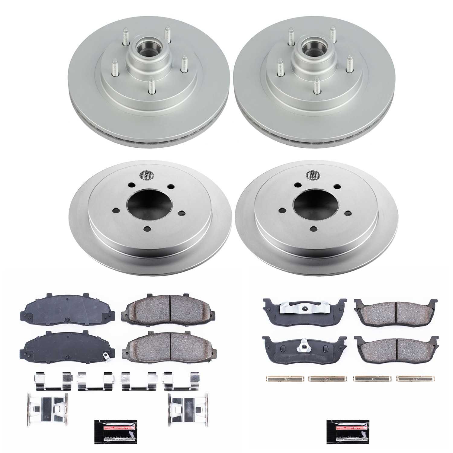 Power Stop 99-00 Ford F-150 Front & Rear Z17 Evolution Geomet Coated Brake Kit