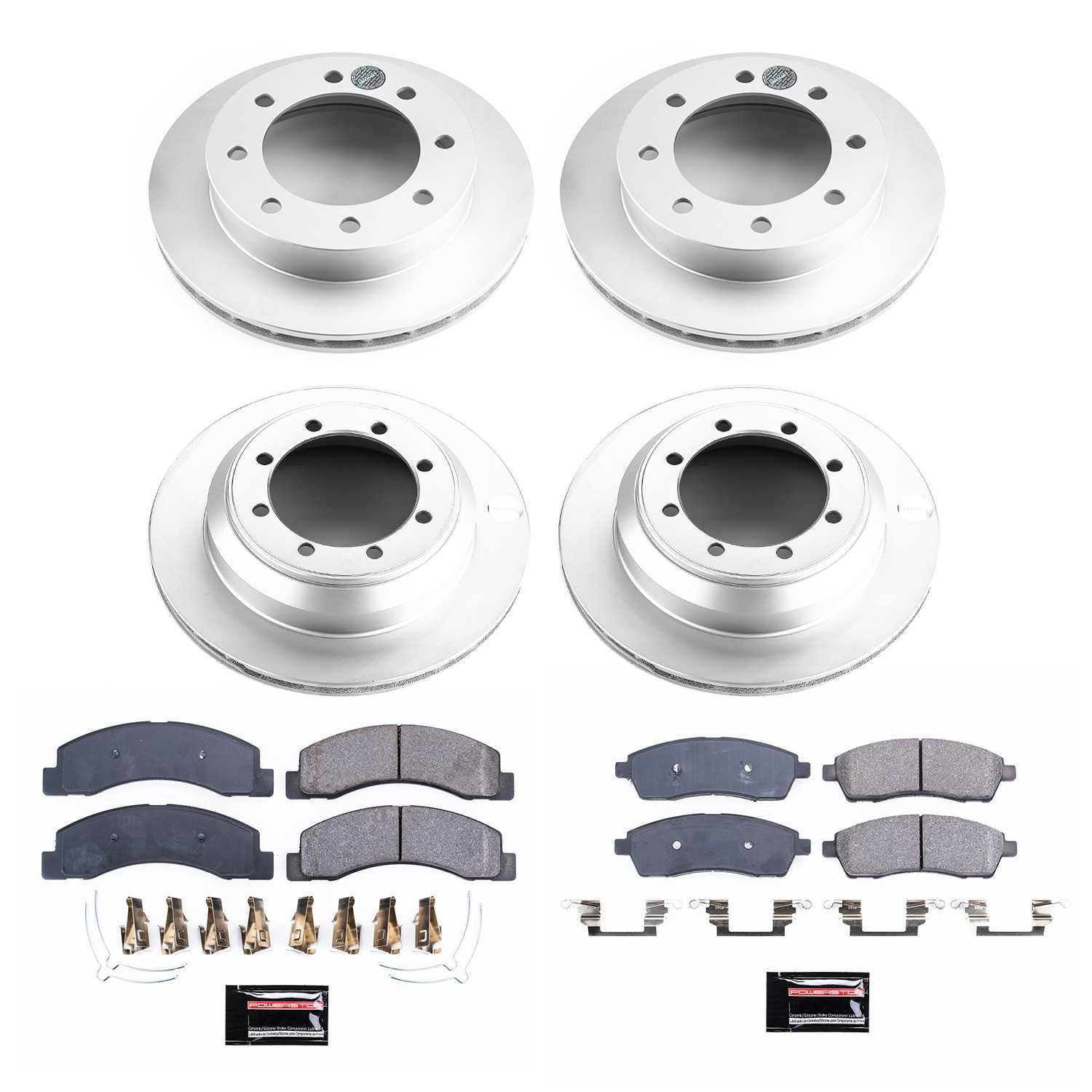 Power Stop 1999 Ford F-350 Super Duty Front & Rear Z17 Evolution Geomet Coated Brake Kit