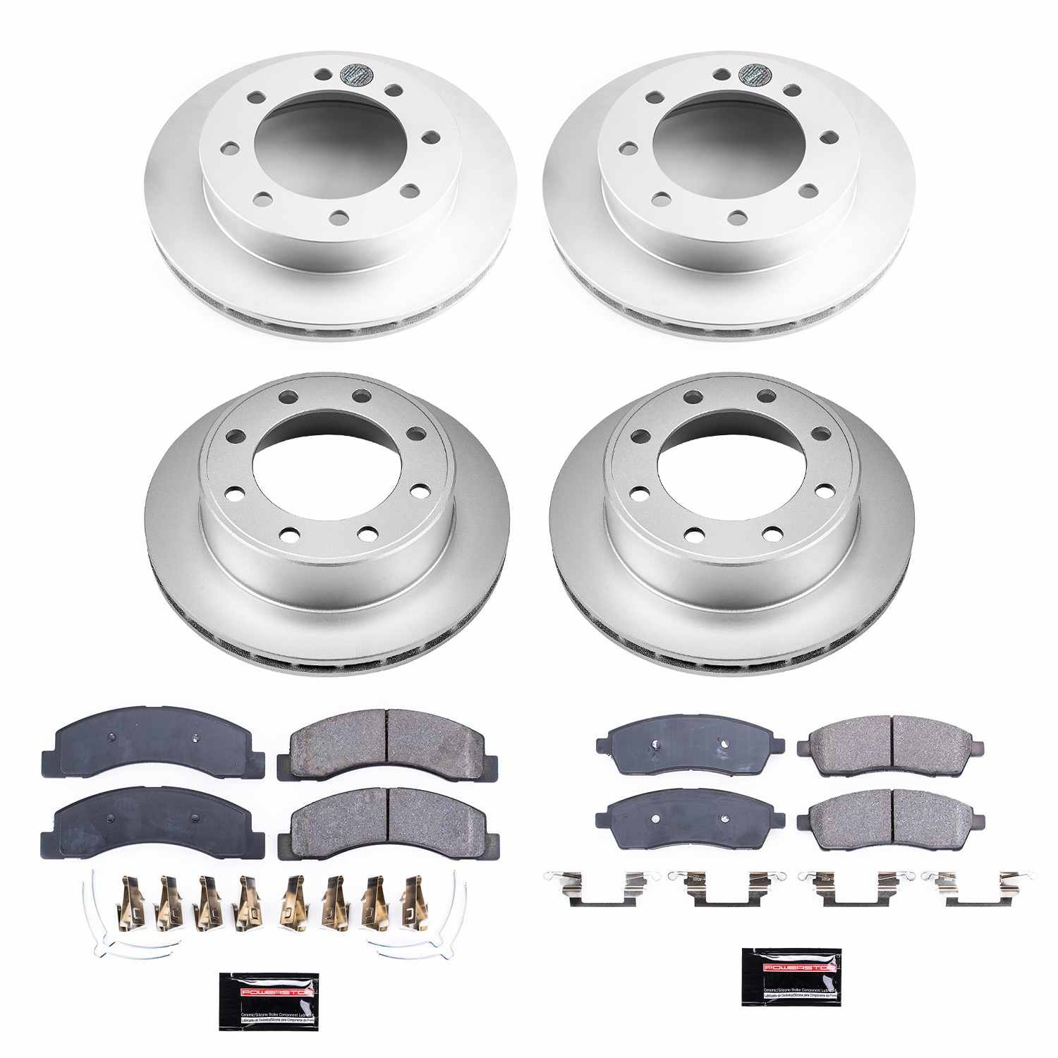 Power Stop 1999 Ford F-250 Super Duty Front & Rear Z17 Evolution Geomet Coated Brake Kit