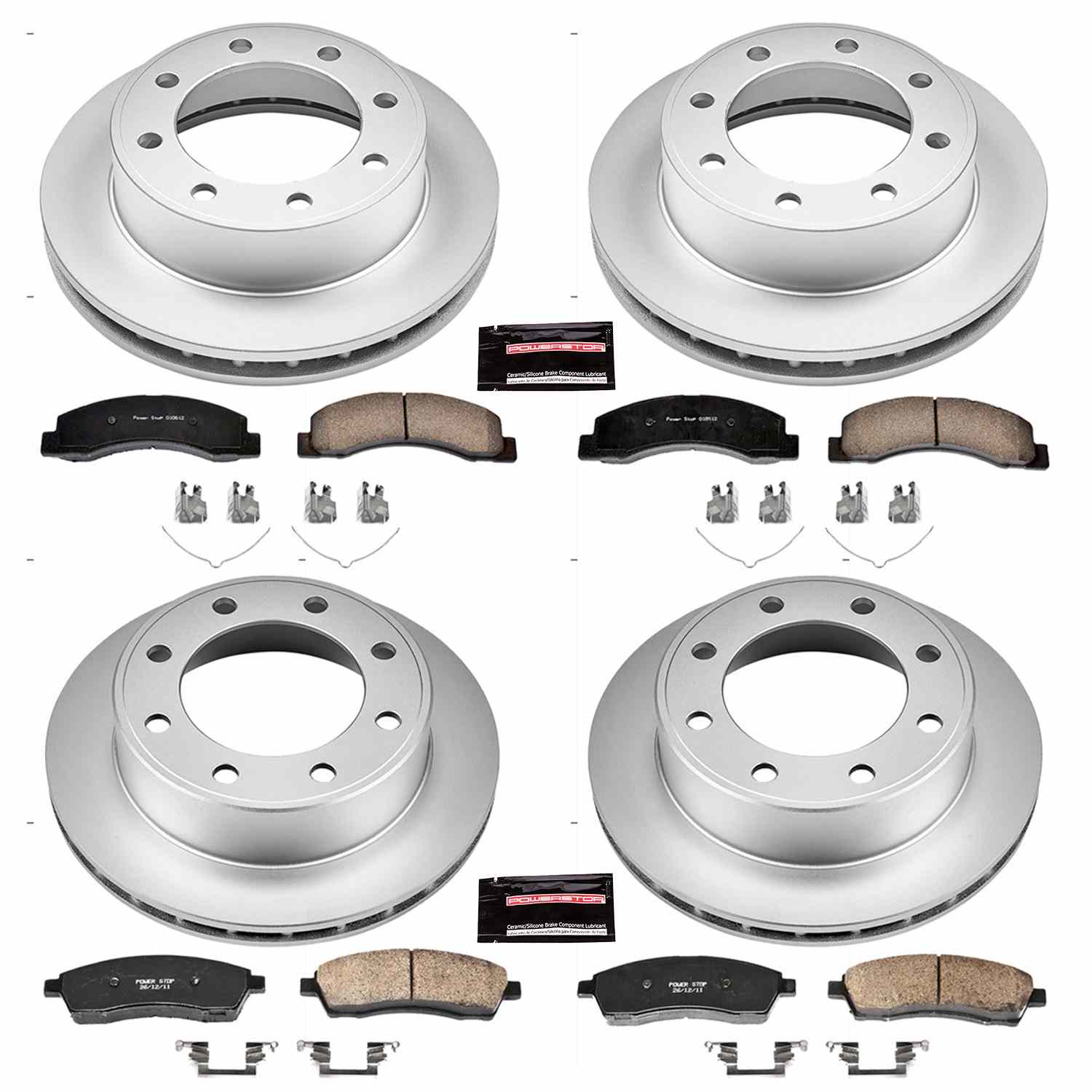 Power Stop 00-05 Ford Excursion Front & Rear Z17 Evolution Geomet Coated Brake Kit