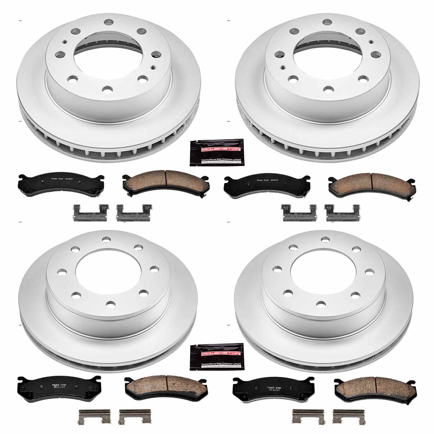 Power Stop 01-03 Chevrolet Silverado 1500 HD Front & Rear Z17 Evolution Geomet Coated Brake Kit