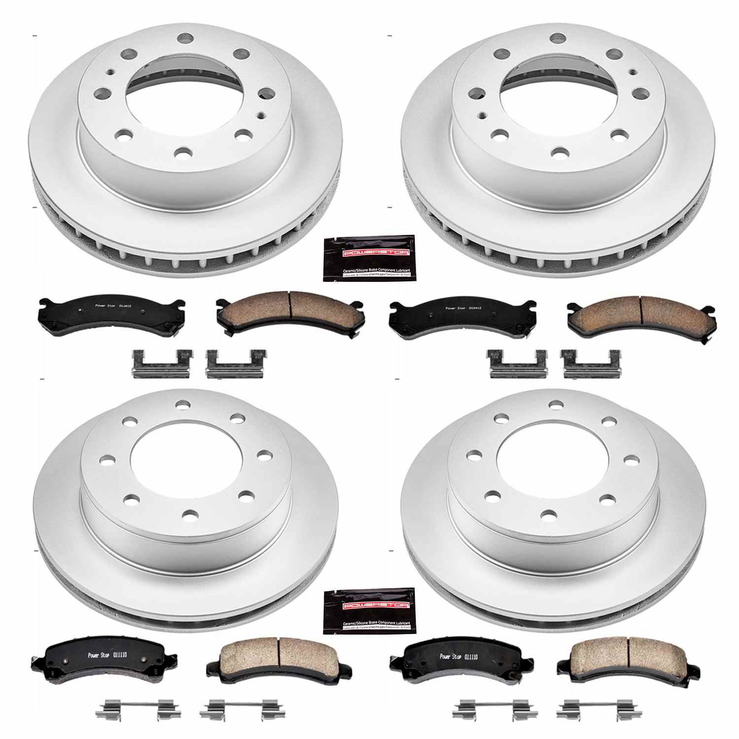 Power Stop 03-17 Chevrolet Express 2500 Front & Rear Z17 Evolution Geomet Coated Brake Kit