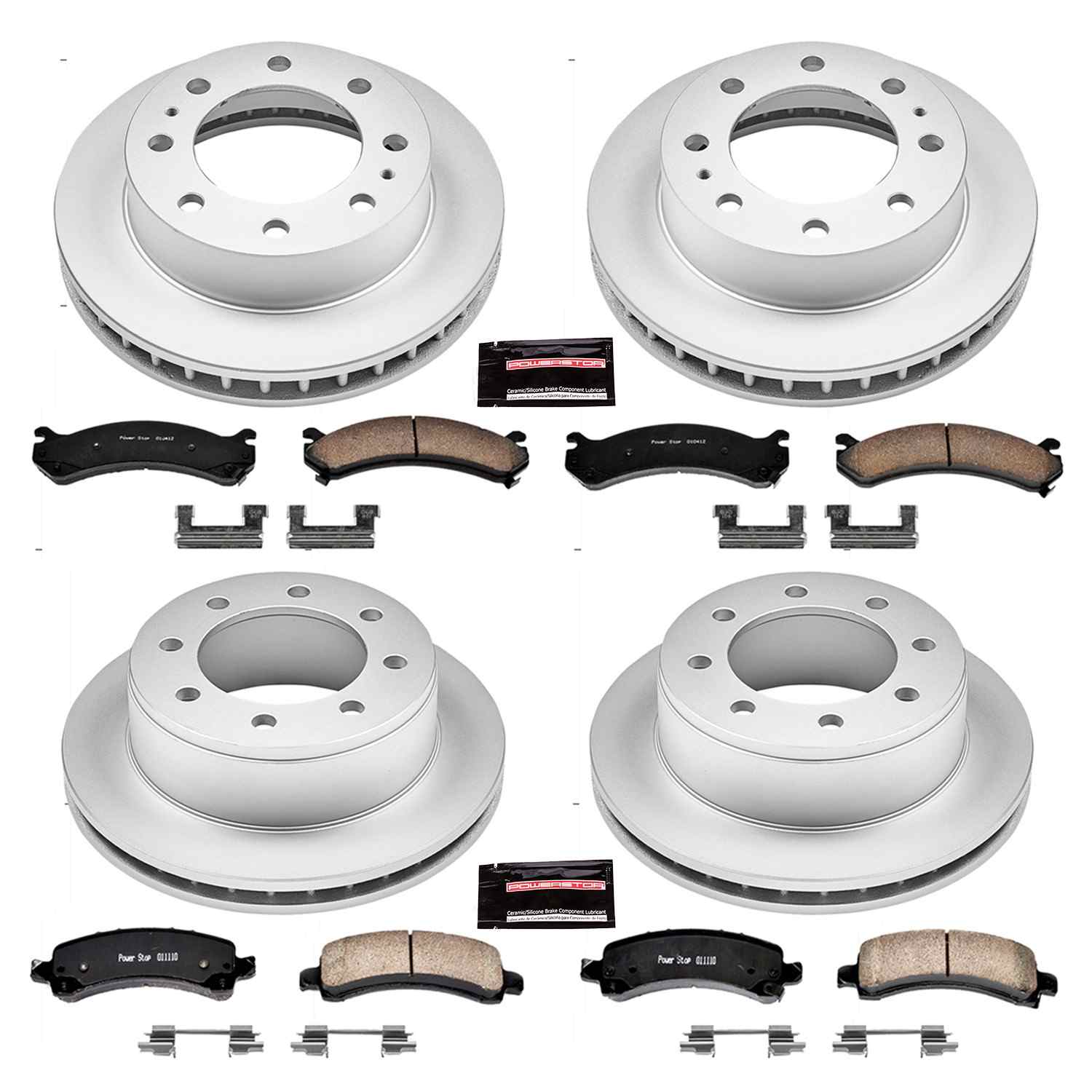 Power Stop 06-17 Chevrolet Express 2500 Front & Rear Z17 Evolution Geomet Coated Brake Kit
