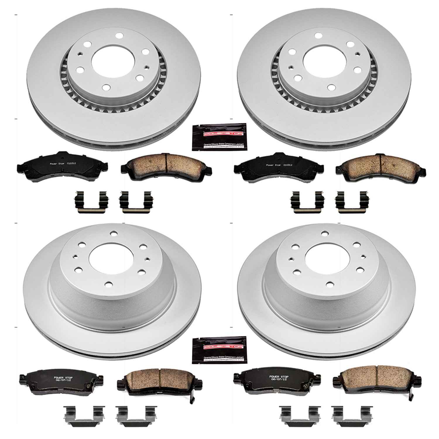 Power Stop 04-05 Buick Rainier Front & Rear Z17 Evolution Geomet Coated Brake Kit