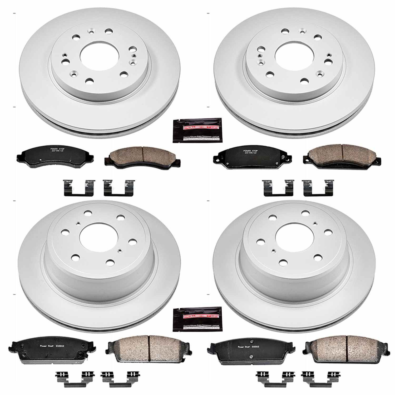 Power Stop 07-08 Cadillac Escalade Front & Rear Z17 Evolution Geomet Coated Brake Kit
