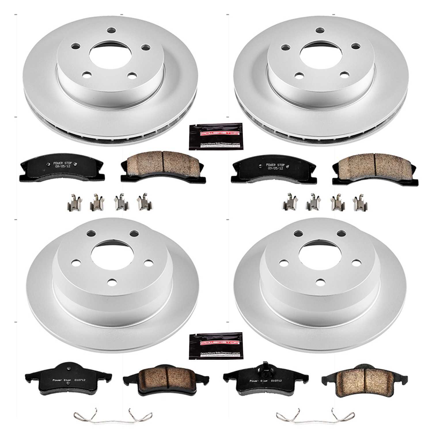 Power Stop 99-04 Jeep Grand Cherokee Front & Rear Z17 Evolution Geomet Coated Brake Kit